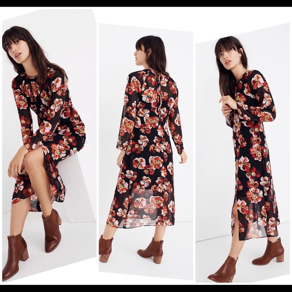 Madewell Shirred Midi Dress in French Rose